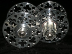 Curtis Odom Clubman hubs, before they're built into custom wheels.